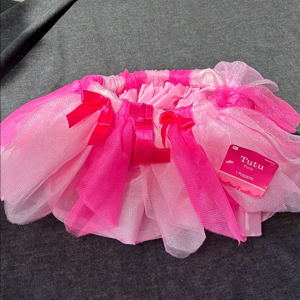 Amscan Pink Layered Tulle Tutu Skirt with Satin Bows